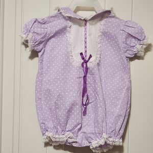 Purple Polka Dot Baby Romper
